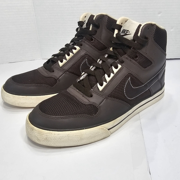 Nike Delta Force High AC Basketball Shoes Sneakers Brown / White Men\'s Sz 8